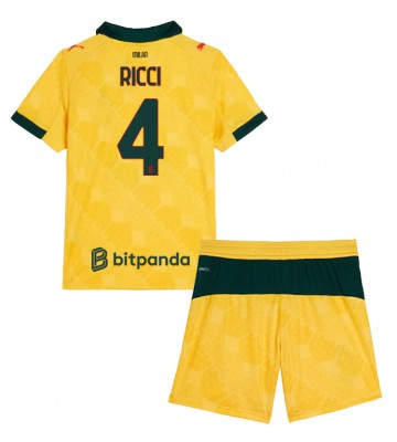 AC Milan Samuele Ricci #4 Tredjetrøje Børn 2025-26 Kortærmet (+ Korte bukser)